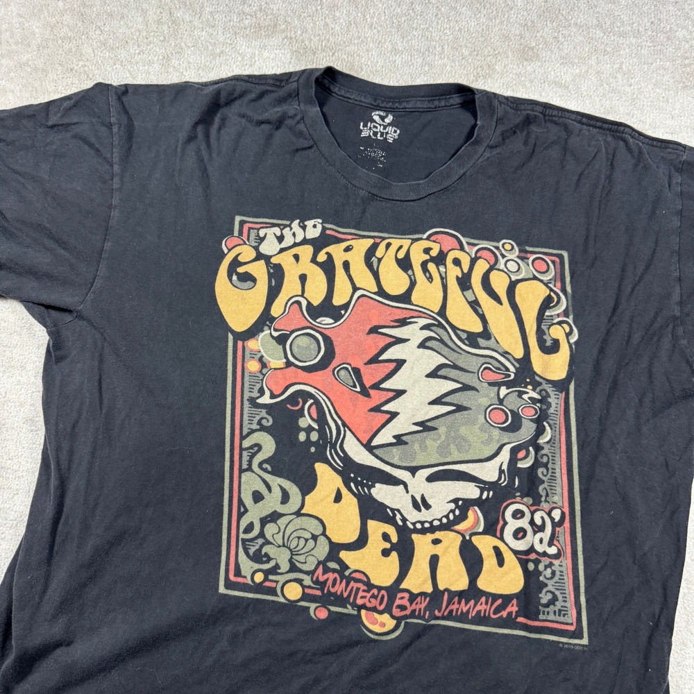 Liquid Blue T-Shirt Mens XL Black Grateful Dead 82 Montego Bay Jamaica Graphic